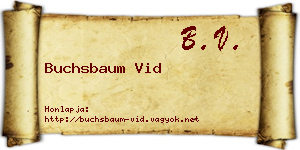 Buchsbaum Vid névjegykártya